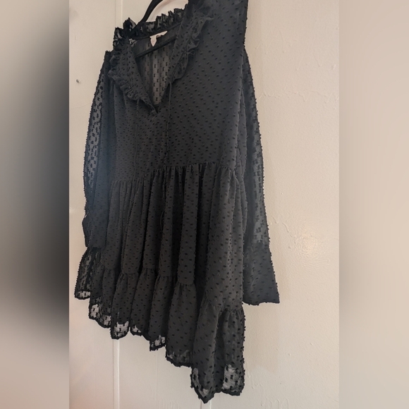 H&M Black Long Sleeve V-Neck Sundress - Picture 5 of 15